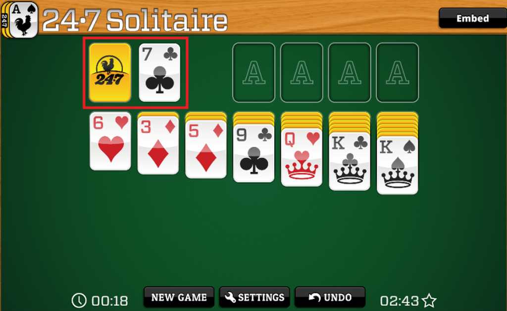solitaire stock and waste piles