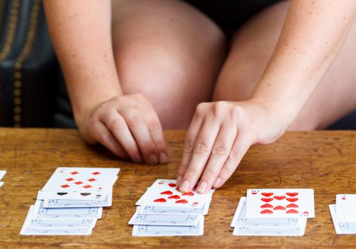 A game of solitaire laid out on the table